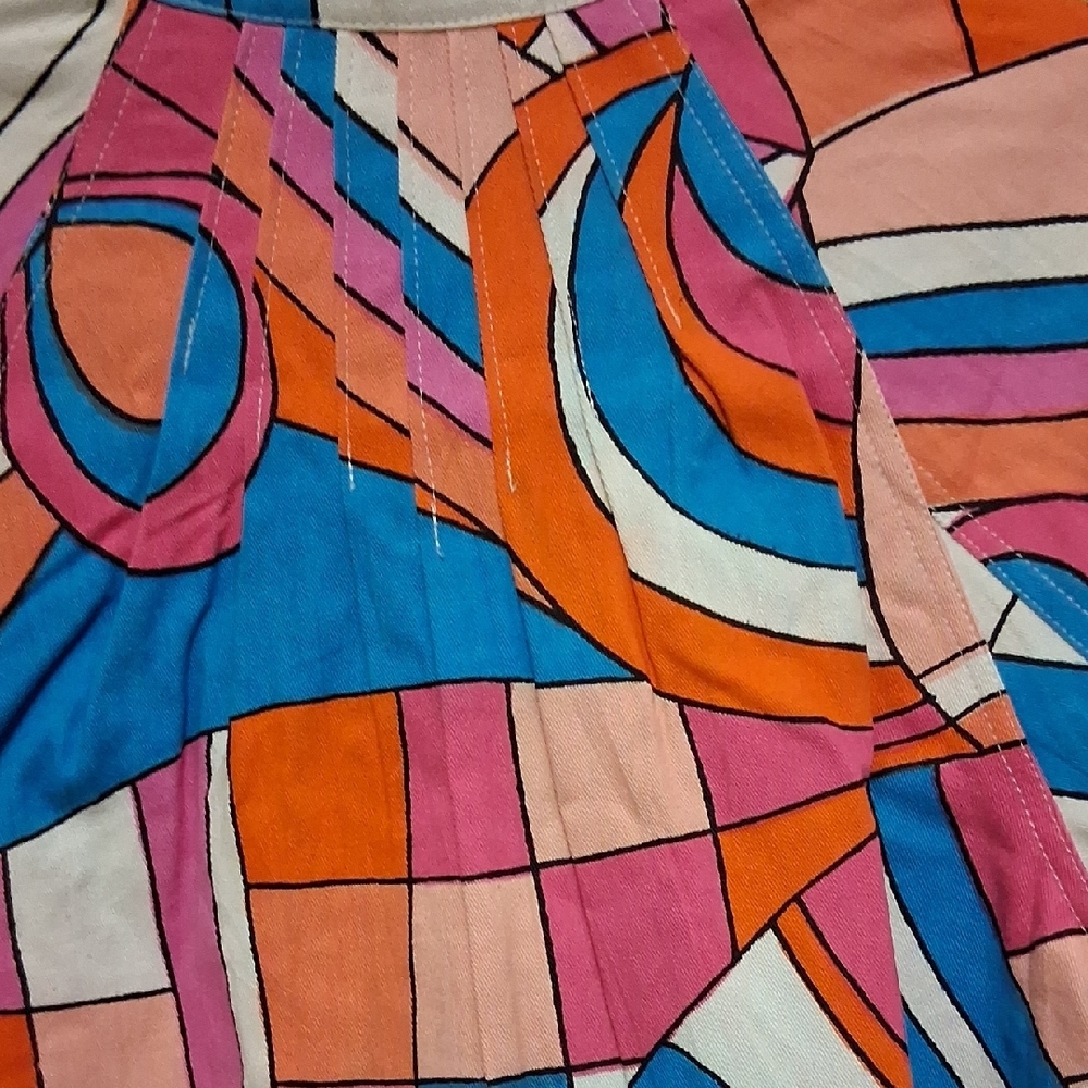 Colorblock Pattern Jean Jacket - Multicolor - Picture 5 of 9